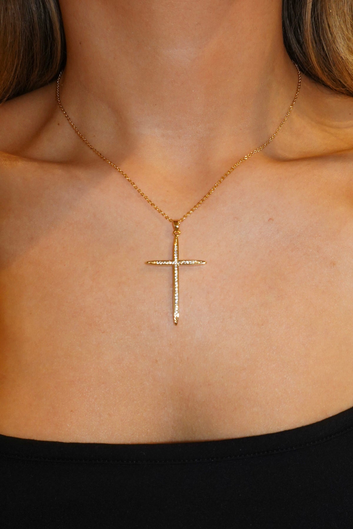 Glittered Cross Necklace