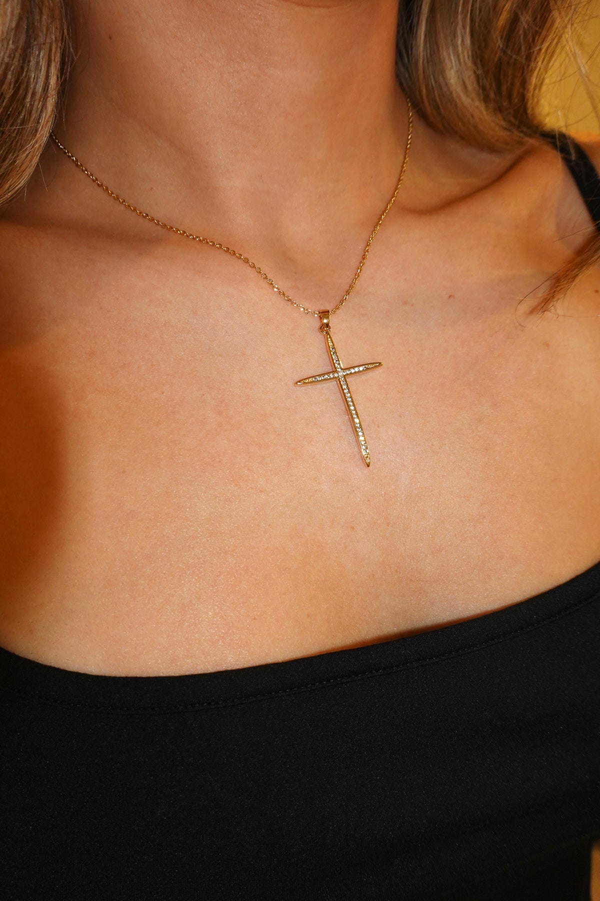 Glittered Cross Necklace