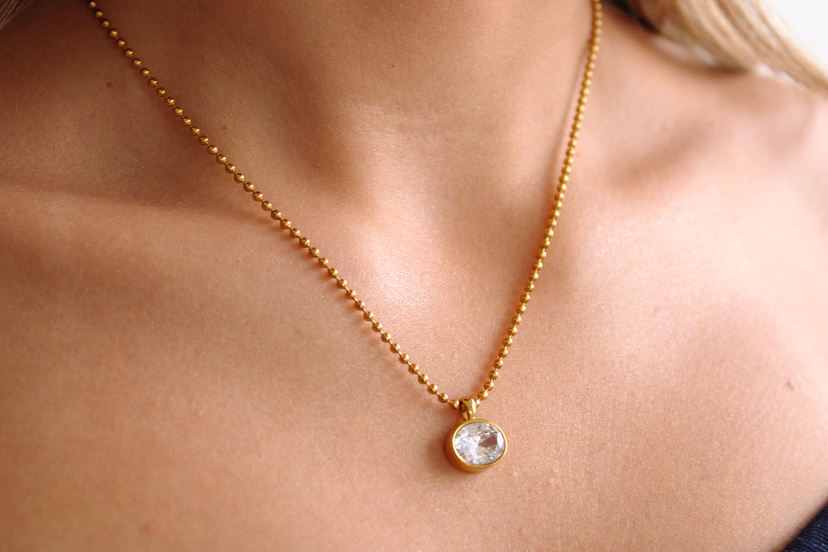 Oval Bezel Necklace