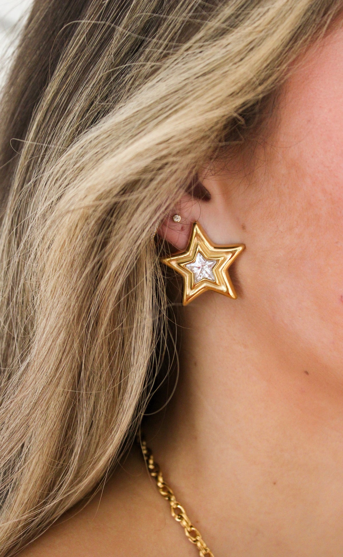 Mixed Metal Star Studs